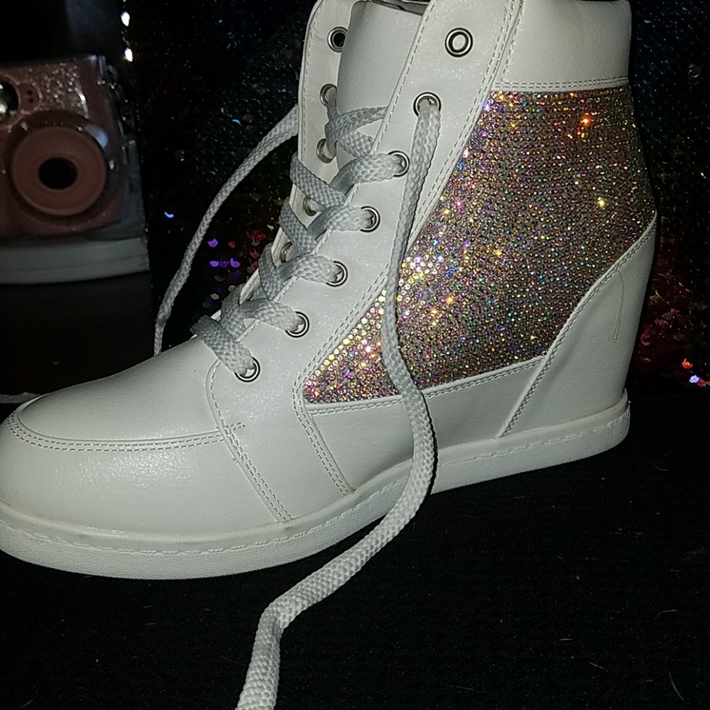 Sparkly Wedge High Tops